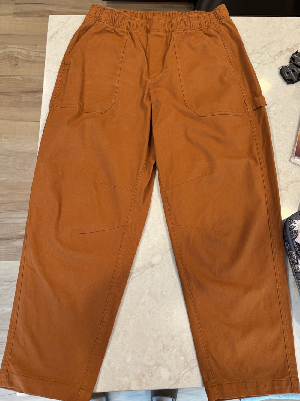 Old Navy cargo ankle pants. Burnt orange/sienna coloring